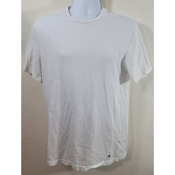 Tommy Hilfiger White Crew Neck T Shirt Large Lightweight Soft Stretchy - Picture 1 of 4